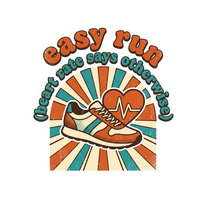 easy run (heart rate says otherwise) — running t-shirt design by Bazzai Studio