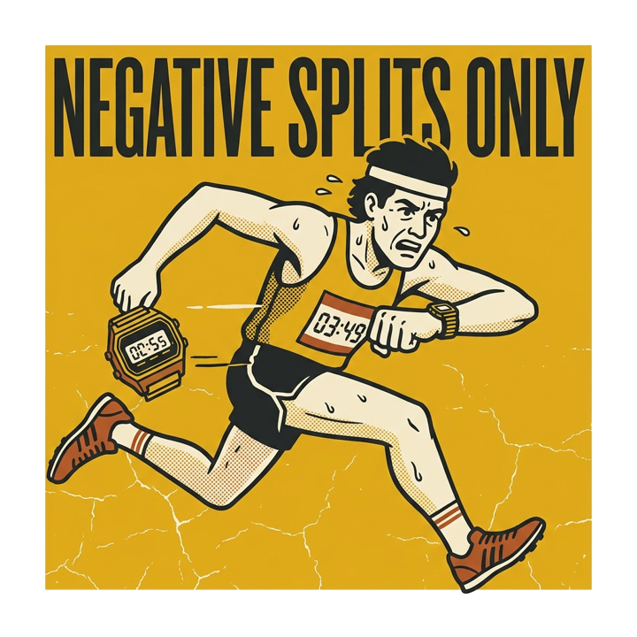 NEGATIVE SPLITS ONLY — running life t-shirt design by Bazzai Studio