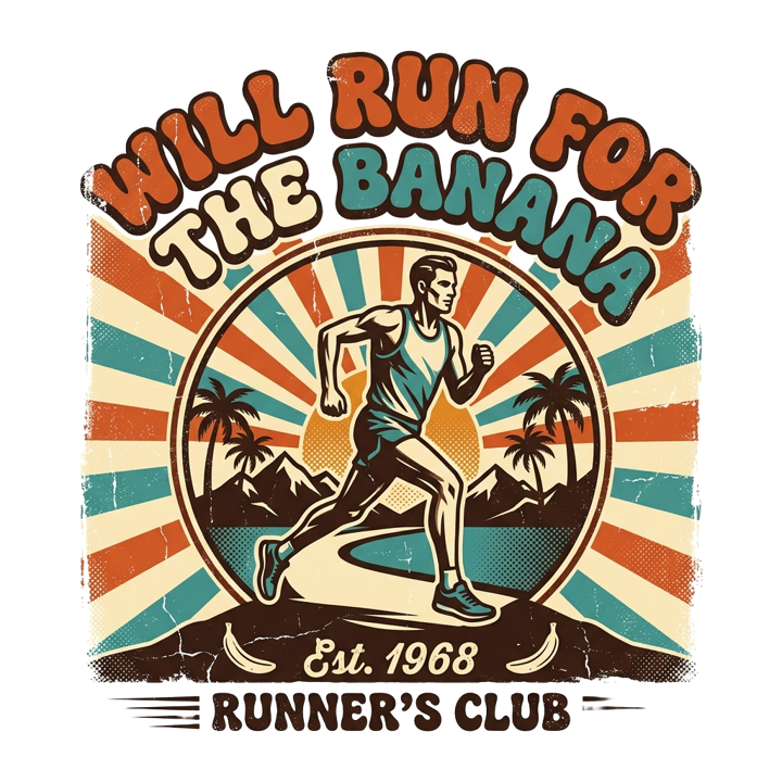 WILL RUN FOR THE BANANA — running t-shirt design by Bazzai Studio