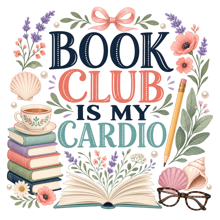 BOOK CLUB IS MY CARDIO — soft feminine gifts t-shirt design by Bazzai Studio