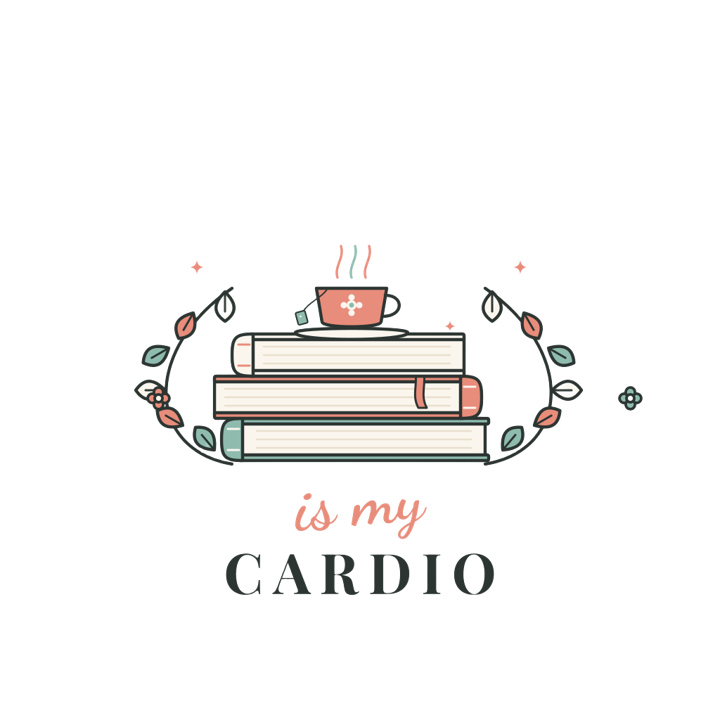 Book Club Is My Cardio — soft feminine gifts t-shirt design by Bazzai Studio