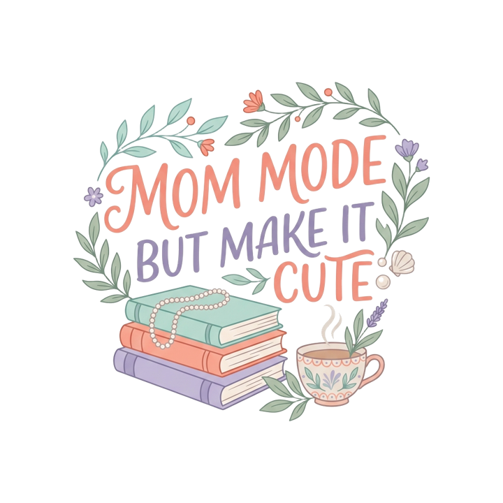 MOM MODE BUT MAKE IT CUTE — soft feminine gifts t-shirt design by Bazzai Studio