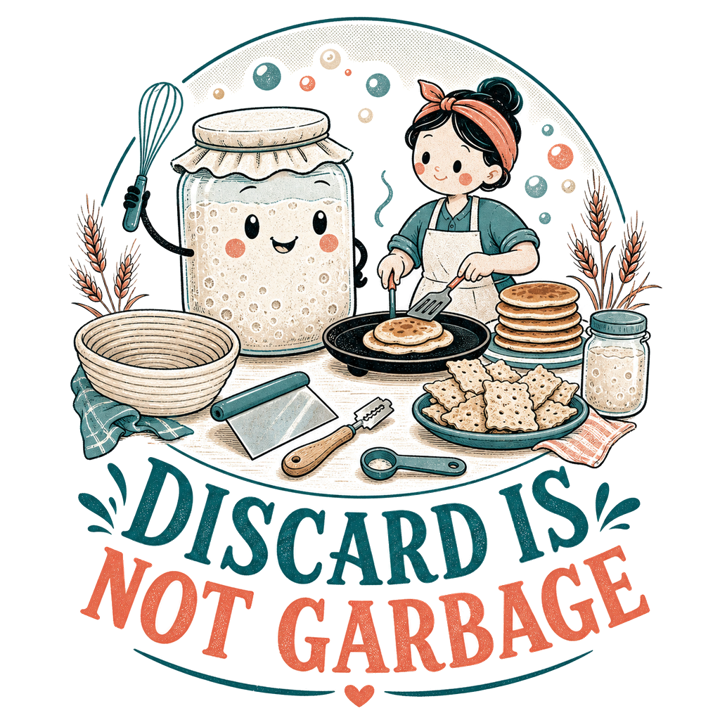 DISCARD IS NOT GARBAGE — sourdough t-shirt design by Bazzai Studio