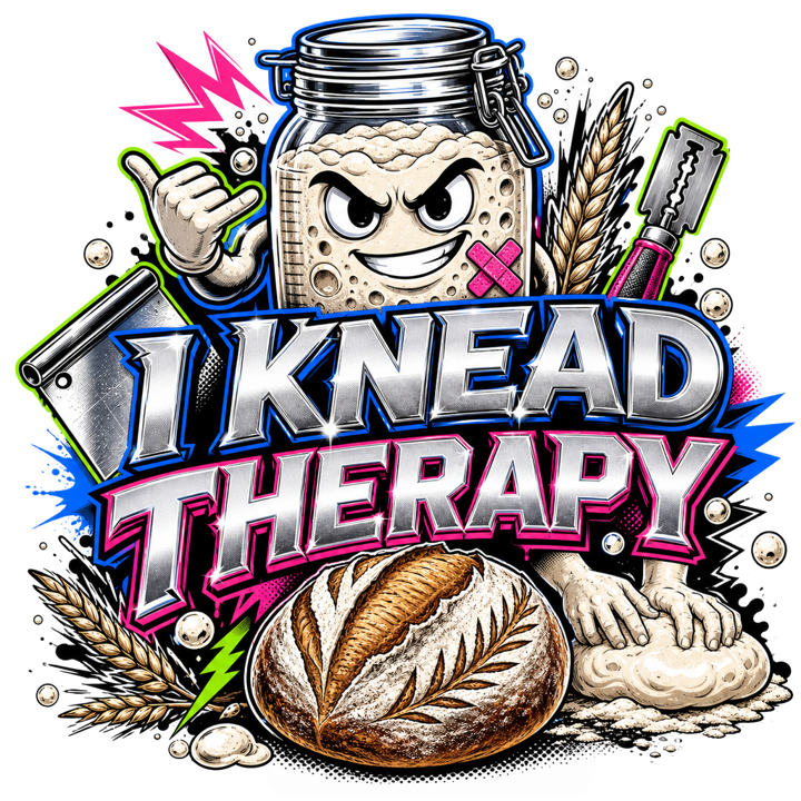 I KNEAD THERAPY — sourdough t-shirt design by Bazzai Studio
