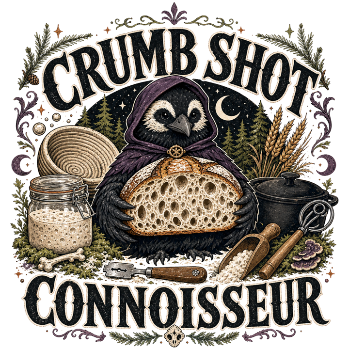 CRUMB SHOT CONNOISSEUR — sourdough t-shirt design by Bazzai Studio