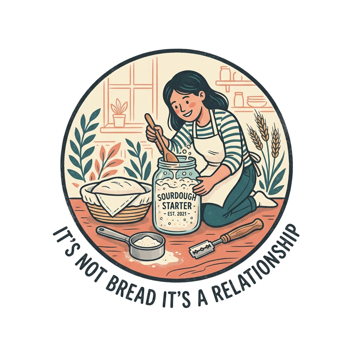 IT'S NOT BREAD IT'S A RELATIONSHIP — sourdough bakers t-shirt design by Bazzai Studio