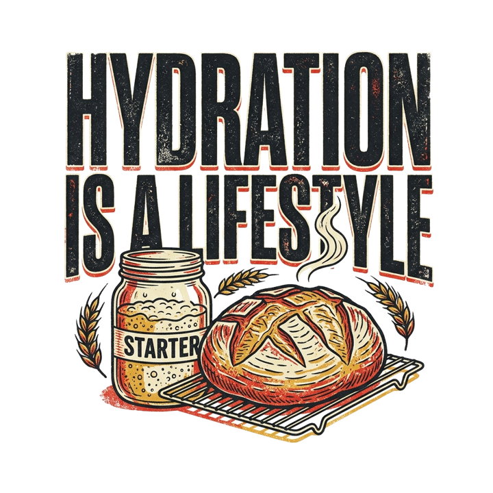 HYDRATION IS A LIFESTYLE — sourdough t-shirt design by Bazzai Studio