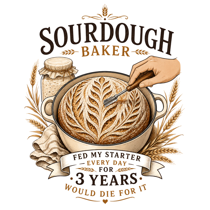 Sourdough Baker — sourdough bakers t-shirt design by Bazzai Studio