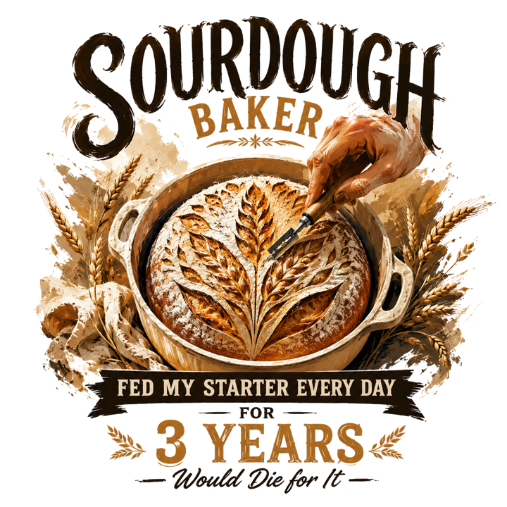 Sourdough Baker — sourdough bakers t-shirt design by Bazzai Studio