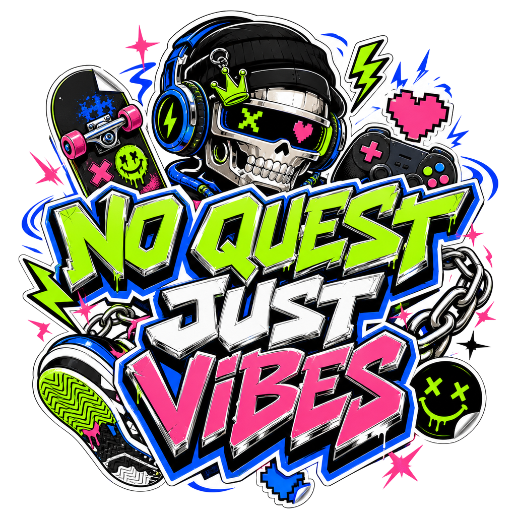 NO QUEST JUST VIBES — art by Bazzai Studio