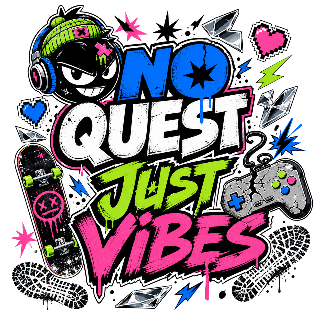 NO QUEST JUST VIBES — art by Bazzai Studio