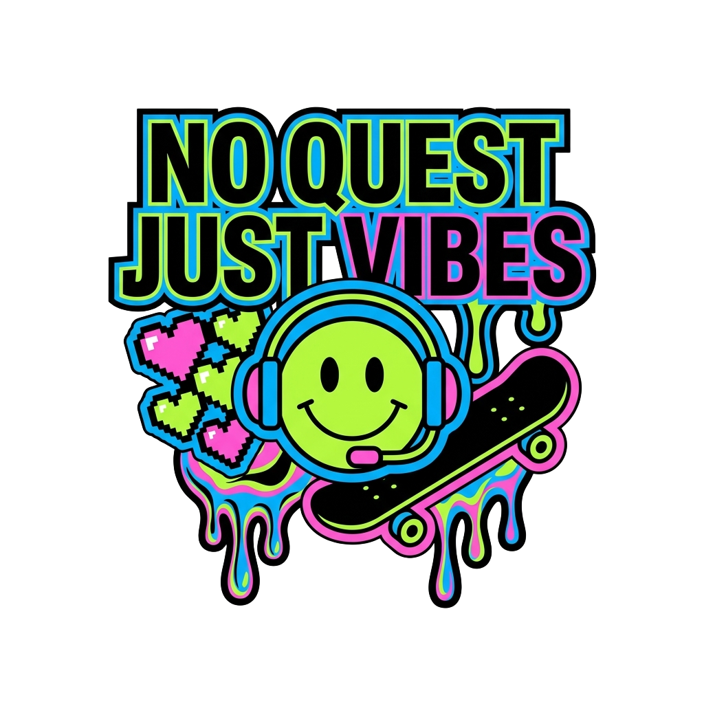NO QUEST JUST VIBES — art by Bazzai Studio