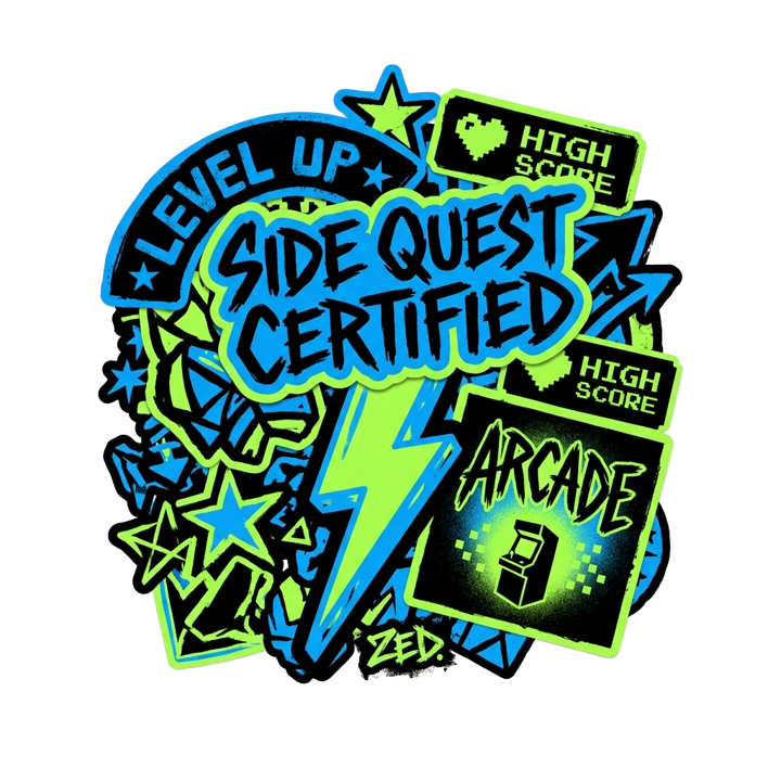 Side Quest Certified — streetwear sticker humor t-shirt design by Bazzai Studio