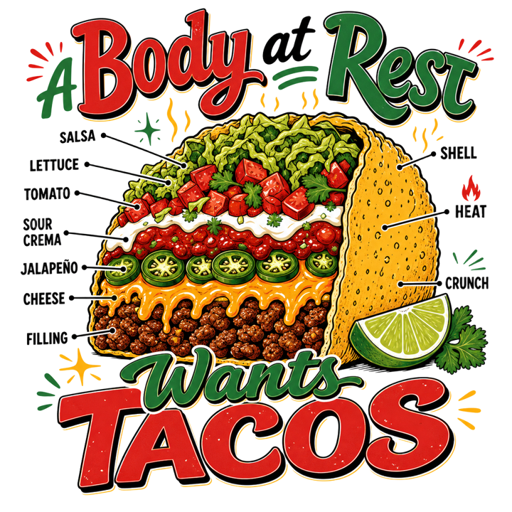 Tacos Over Everything — taco tuesday devotee t-shirt design by Bazzai Studio