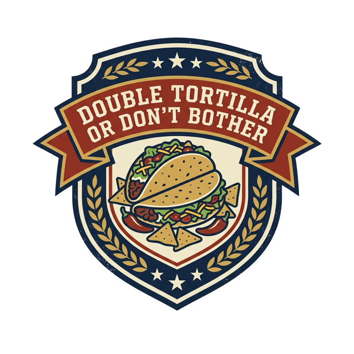 DOUBLE TORTILLA OR DON'T BOTHER — taco t-shirt design by Bazzai Studio