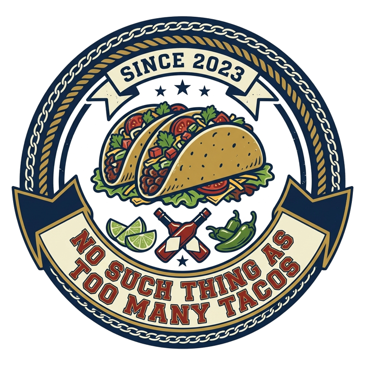NO SUCH THING AS TOO MANY TACOS — taco t-shirt design by Bazzai Studio
