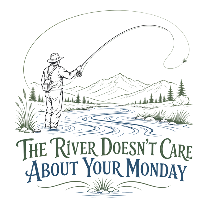 Fly Fishing — hiking t-shirt design by Bazzai Studio