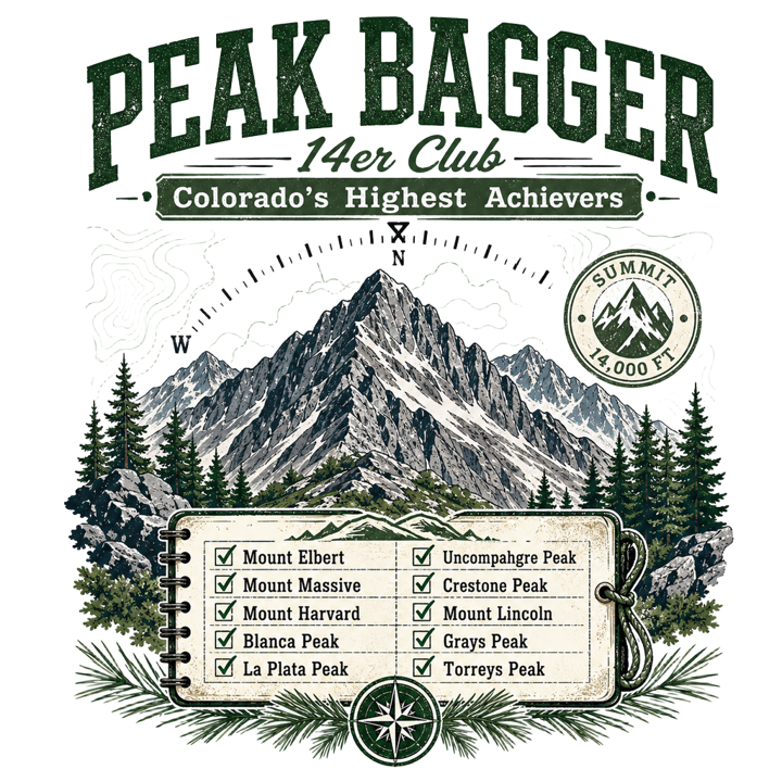 Peak Bagger — trail life t-shirt design by Bazzai Studio