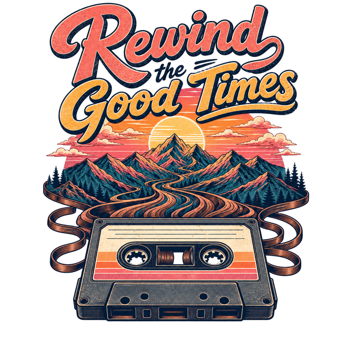 Cassette Tape Nostalgia — trail life t-shirt design by Bazzai Studio