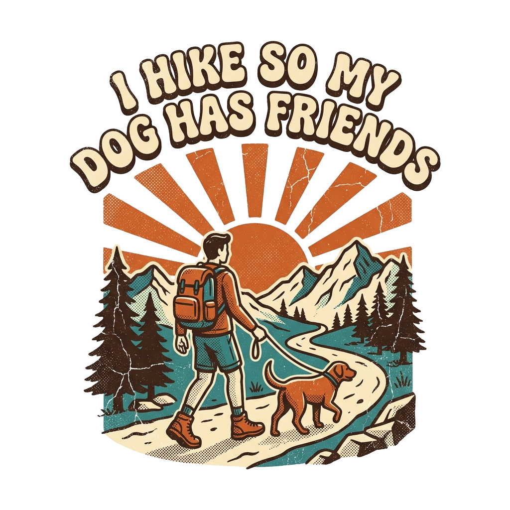 I HIKE SO MY DOG HAS FRIENDS — art by Bazzai Studio