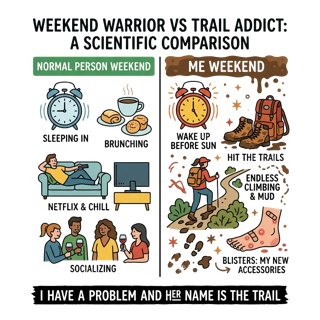 Hike Obsessed Humor — art by Bazzai Studio
