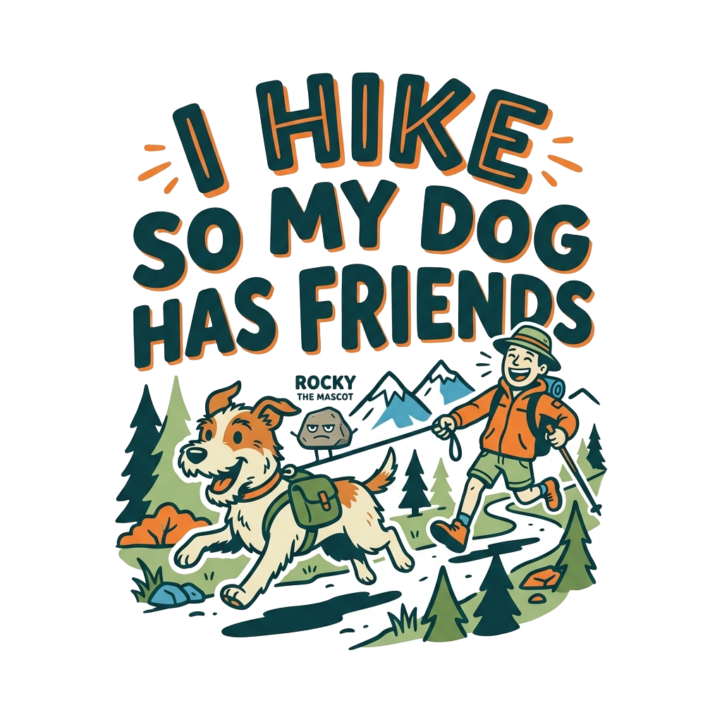 I HIKE SO MY DOG HAS FRIENDS — art by Bazzai Studio