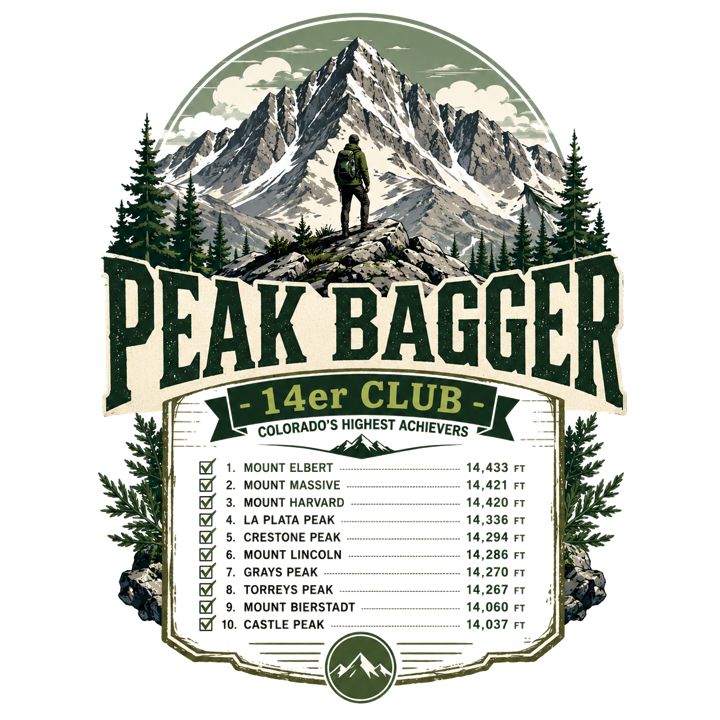 Peak Bagger — trail life t-shirt design by Bazzai Studio