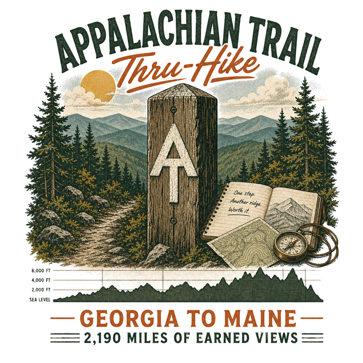 Appalachian Trail Thru-Hike — trail life t-shirt design by Bazzai Studio