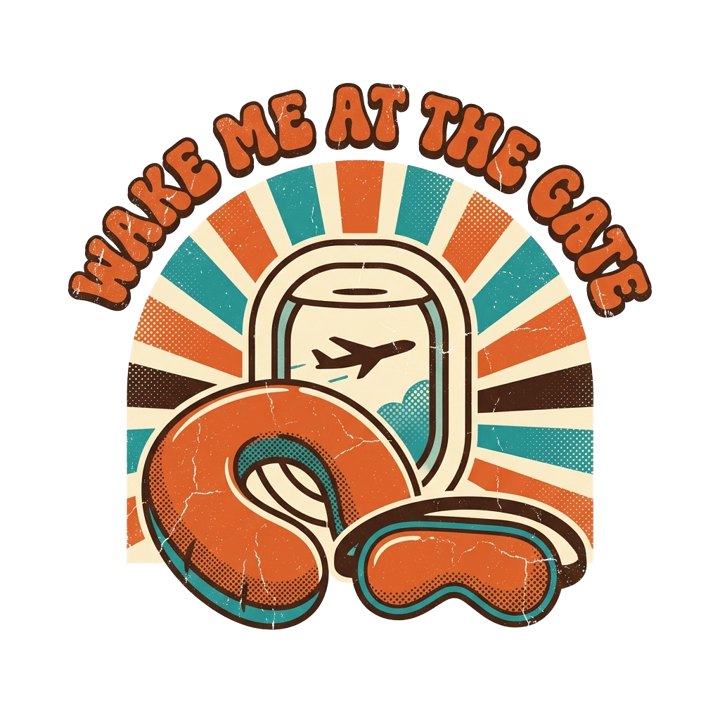WAKE ME AT THE GATE — travelnap t-shirt design by Bazzai Studio