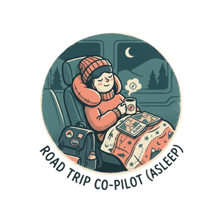 ROAD TRIP CO-PILOT (ASLEEP) — art by Bazzai Studio