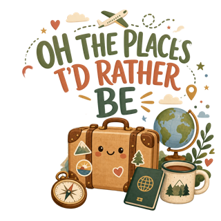 OH THE PLACES I'D RATHER BE — art by Bazzai Studio