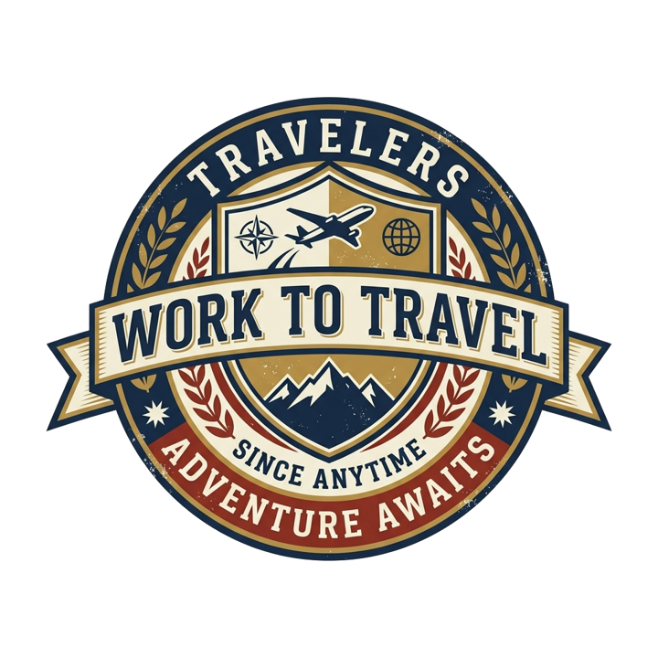 WORK TO TRAVEL — travel wanderer life t-shirt design by Bazzai Studio