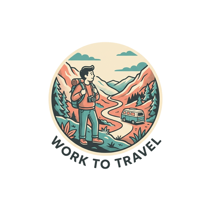 WORK TO TRAVEL — travel wanderer life t-shirt design by Bazzai Studio