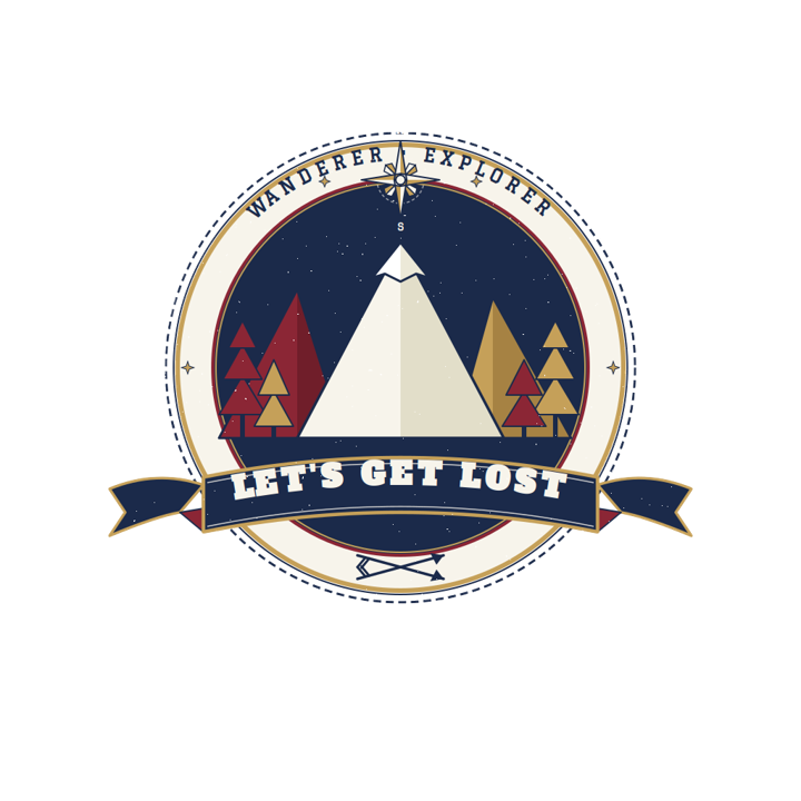 LET'S GET LOST — travel wanderer life t-shirt design by Bazzai Studio