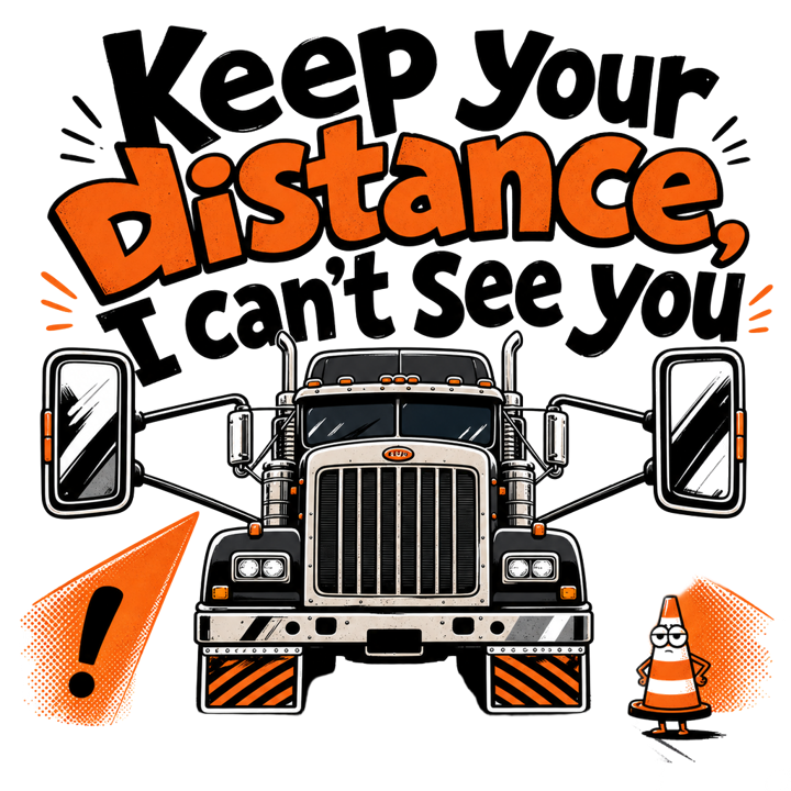 Keep your distance, I can't see you — trucker t-shirt design by Bazzai Studio