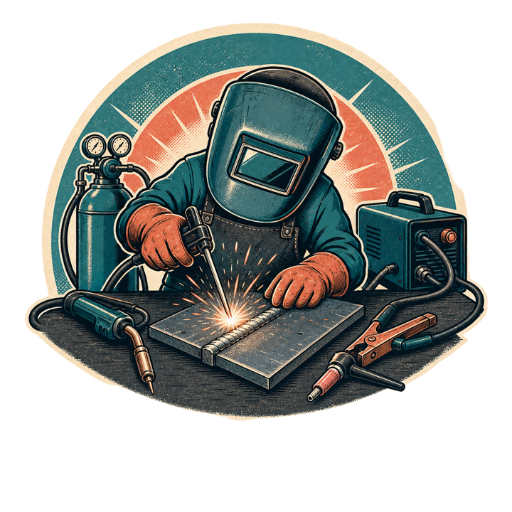 STICK, MIG, TIG, REPEAT — welder t-shirt design by Bazzai Studio