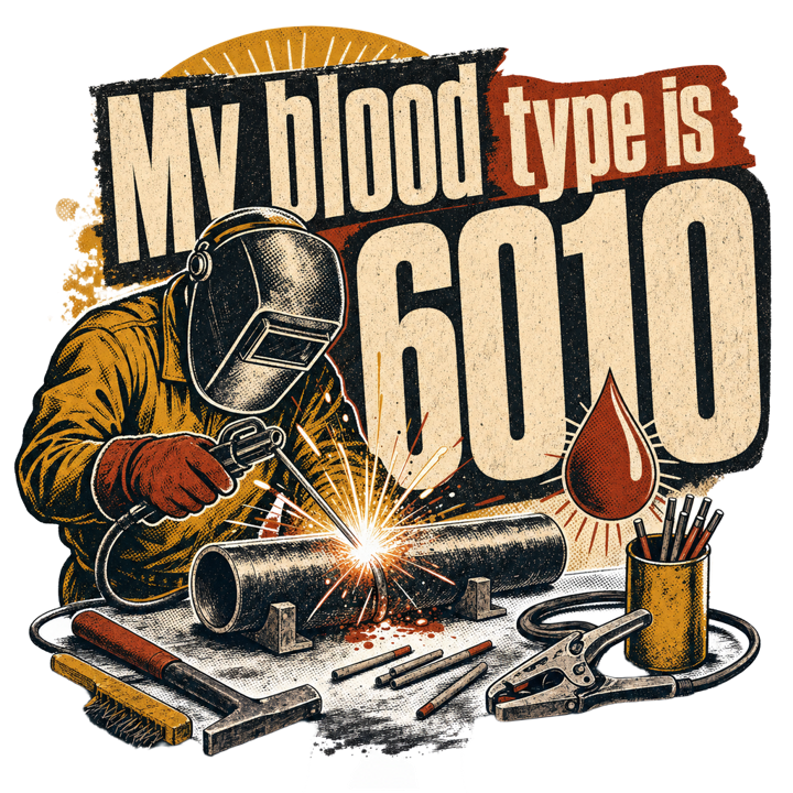 My blood type is 6010 — welder t-shirt design by Bazzai Studio