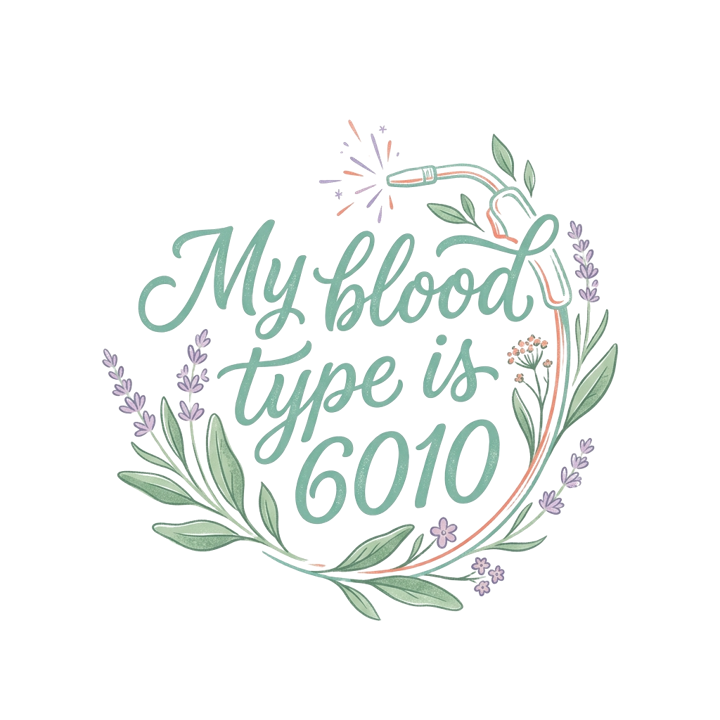 My blood type is 6010 — welder t-shirt design by Bazzai Studio