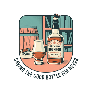 SAVING THE GOOD BOTTLE FOR NEVER — art by Bazzai Studio