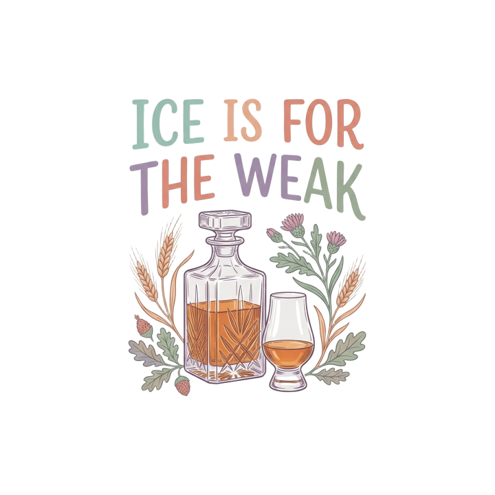 ICE IS FOR THE WEAK — bourbon & whiskey t-shirt design by Bazzai Studio