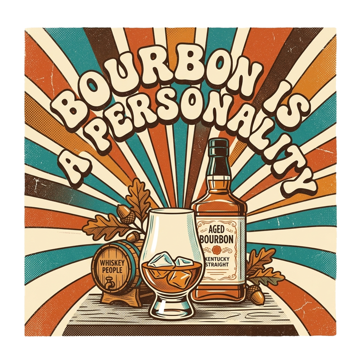 BOURBON IS A PERSONALITY — bourbon & whiskey t-shirt design by Bazzai Studio