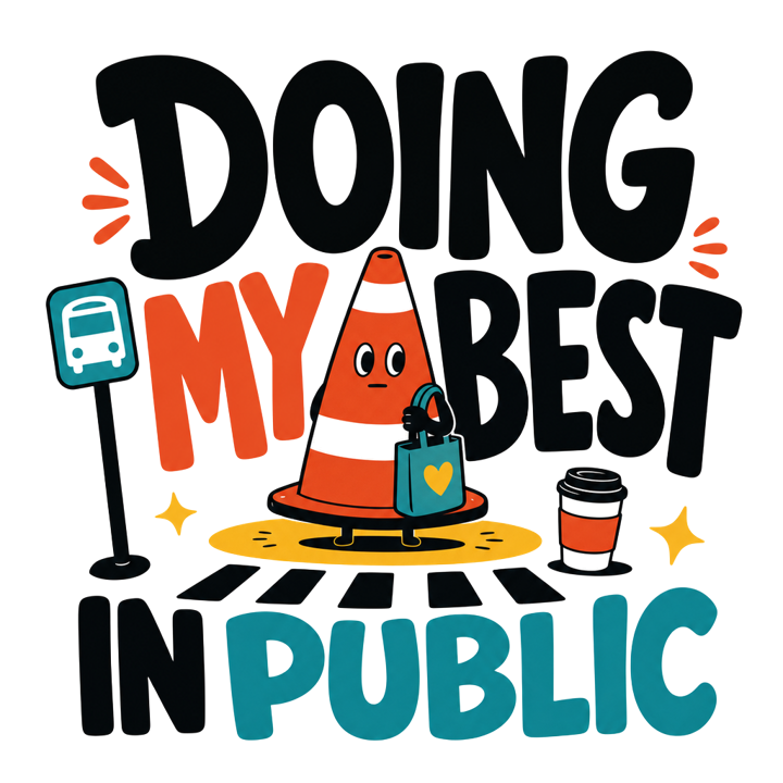 DOING MY BEST IN PUBLIC — wholesome funny gifts t-shirt design by Bazzai Studio
