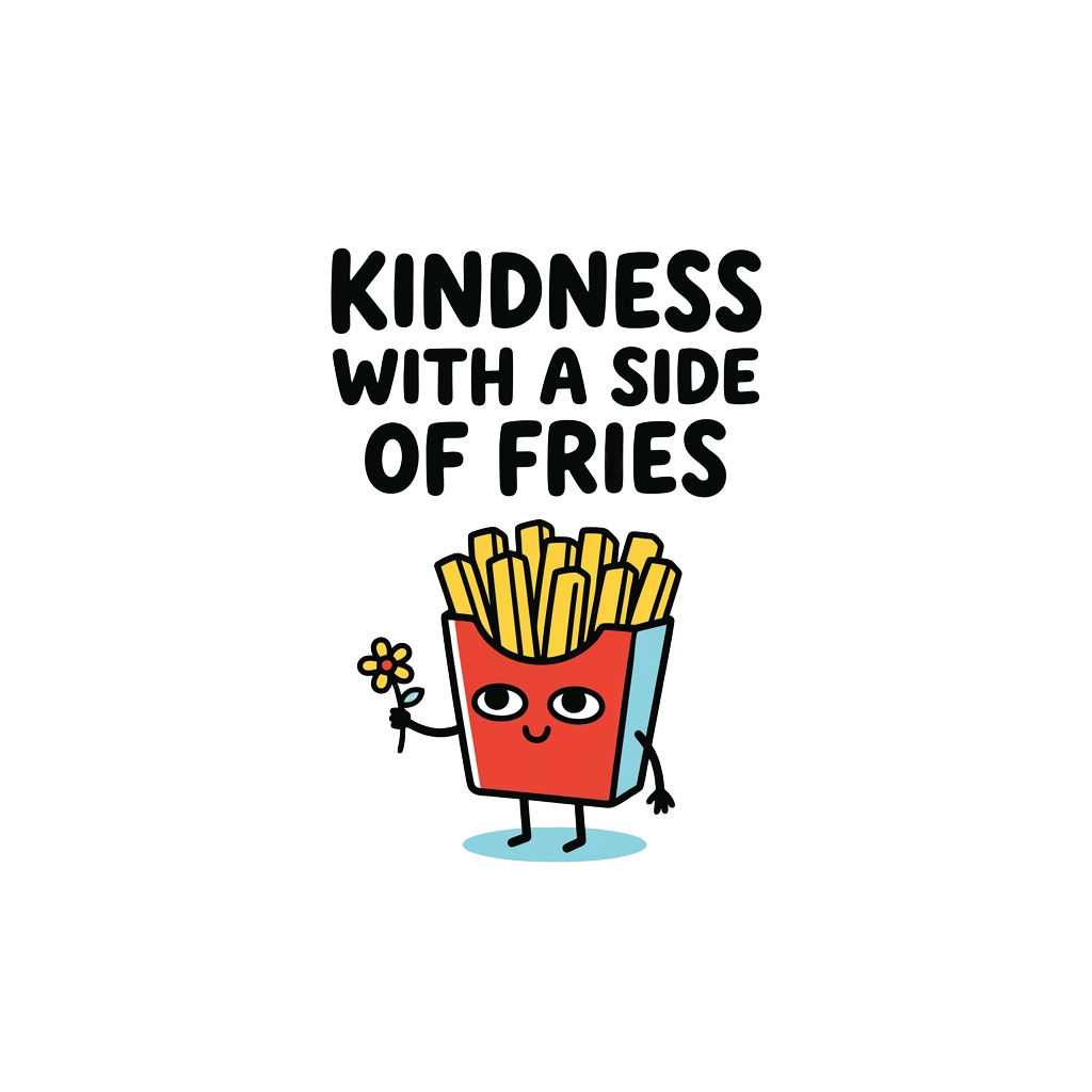 KINDNESS WITH A SIDE OF FRIES — art by Bazzai Studio